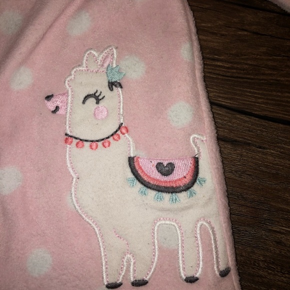 Carter’s Fleece Lama footie pajamas - Picture 2 of 4